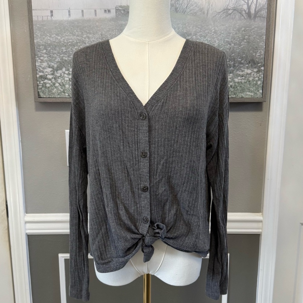 Gray Button-Up Long Sleeve